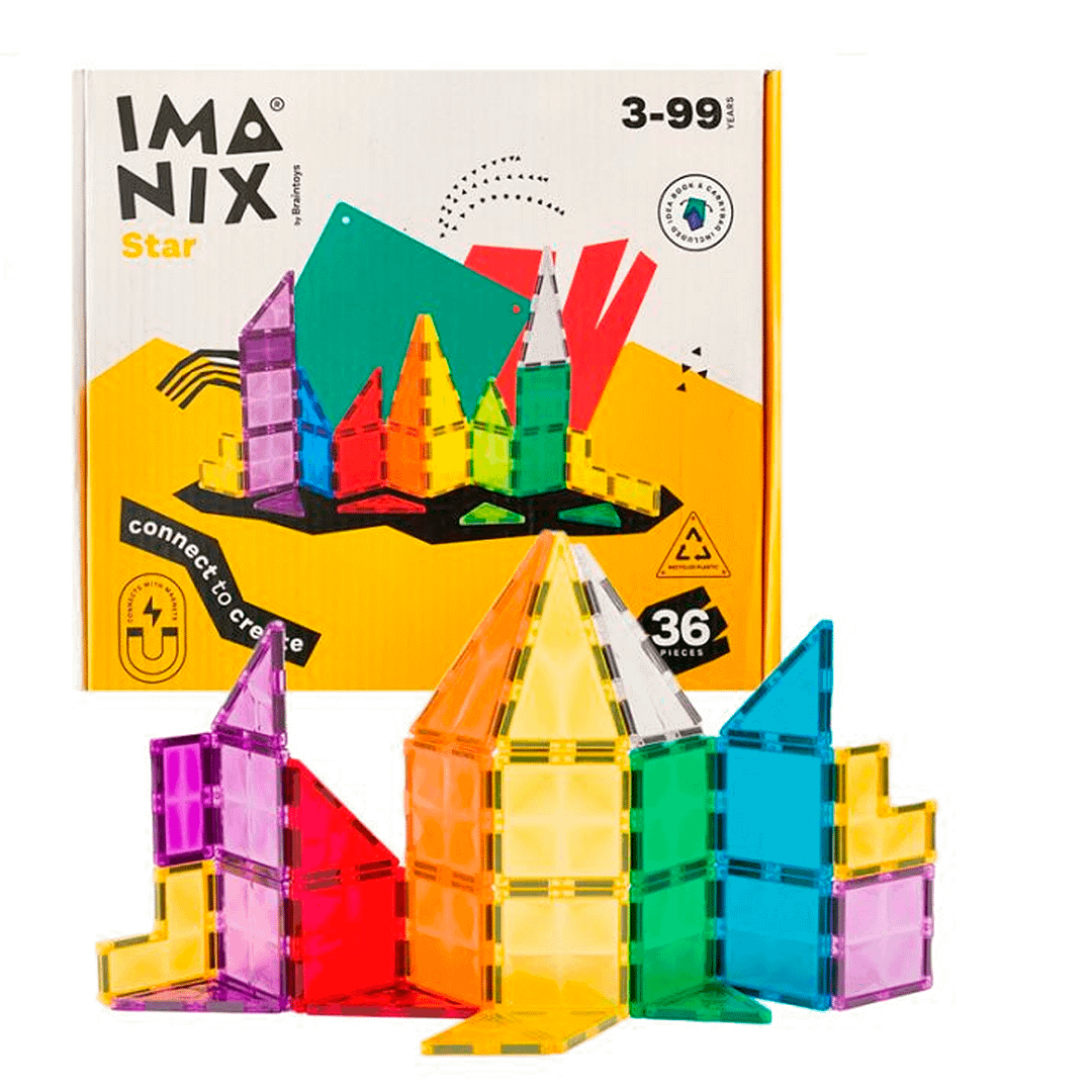 CONSTRUCCIÓN BLOQUES MAGNÉTICOS 36 PCS IMANIX-BRAINTOYS
