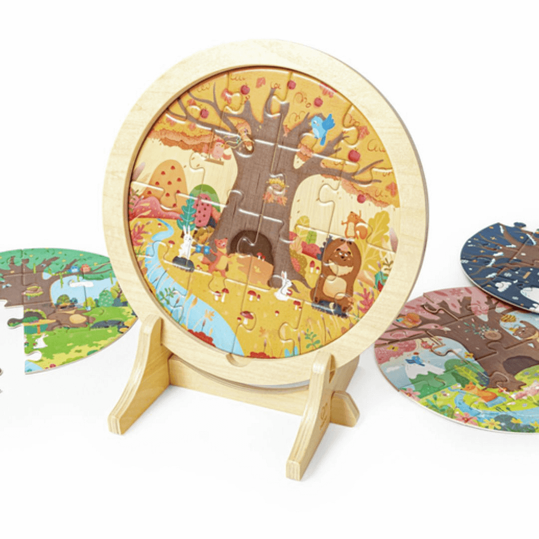 PUZZLES 4 ESTACIONES CON SOPORTE-HAPE