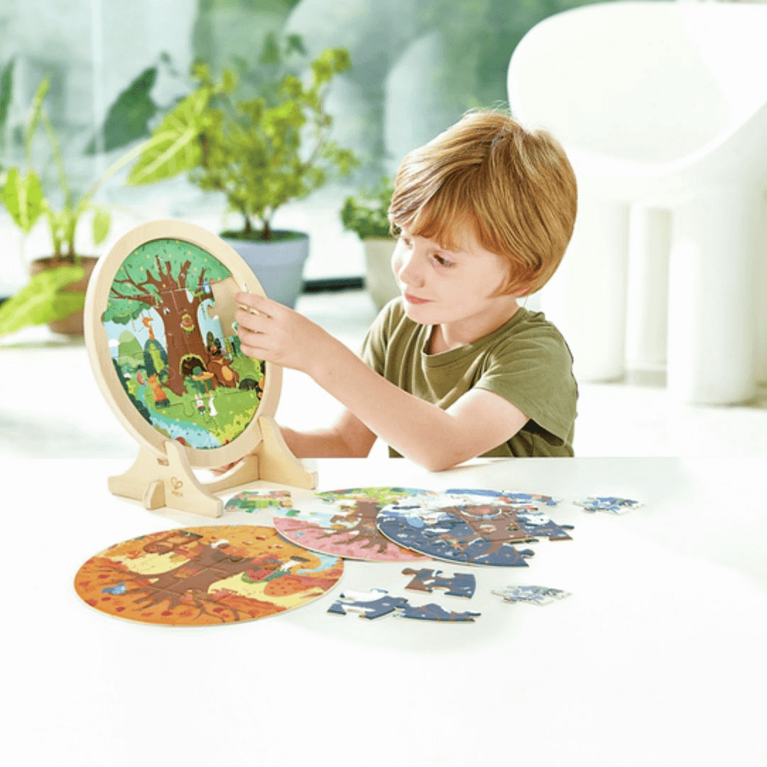 PUZZLES 4 ESTACIONES CON SOPORTE-HAPE - Imagen 2