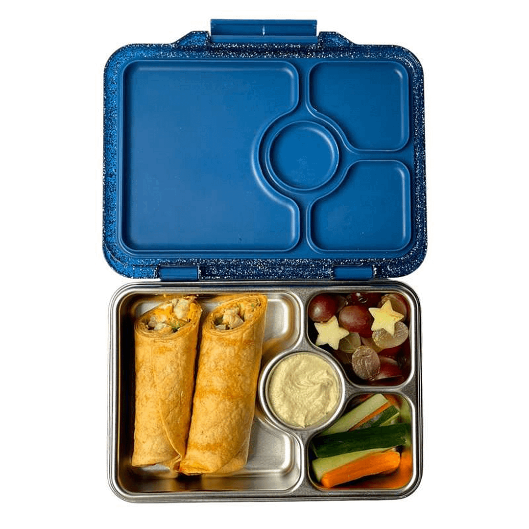 YUMBOX TARTERA ACERO INOXIDABLE GLITTER AZUL - Imagen 2