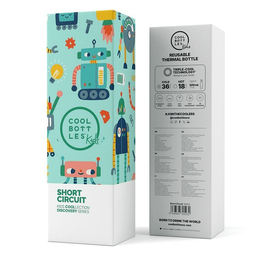 BOTELLA DE AGUA The Kids Bottle - Short Circuit 500m-COOL BOTTLES - Imagen 4
