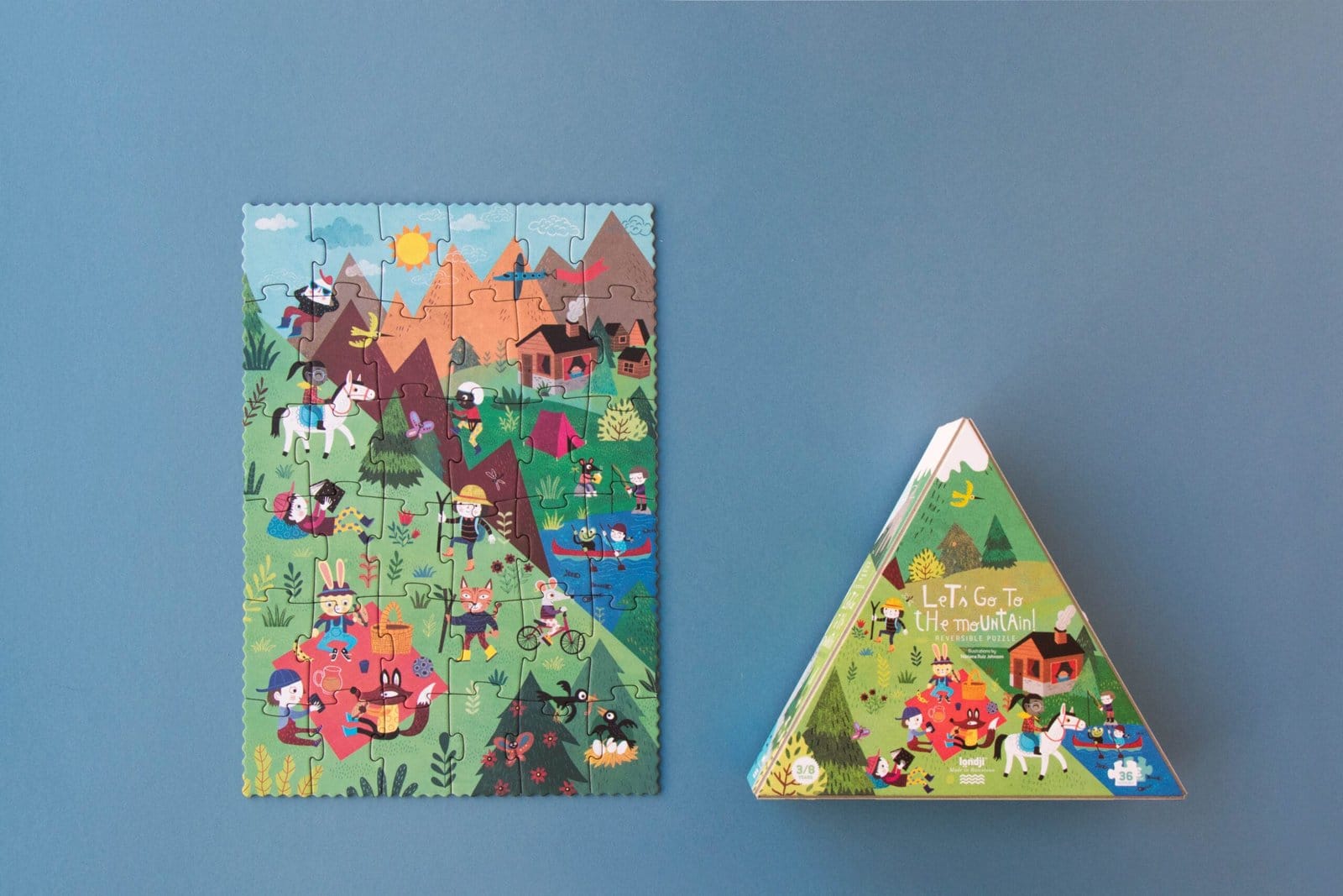 VAMOS A LA MONTAÑA PUZZLE REVERSIBLE 36 PCS-LONDJI - Imagen 2
