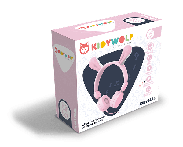 AURICULARES INFANTILES CONEJO ROSA-KIDYEARS-KIDYWOLF