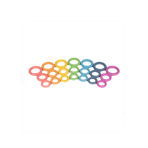 Anillas de madera arcoiris-TICKIT
