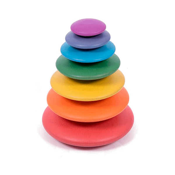 Botones de madera arco iris-TICKIT