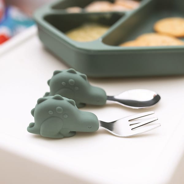 CUBIEROS ACERO+SILICONA DINO VERDE-TINY TWINKLE