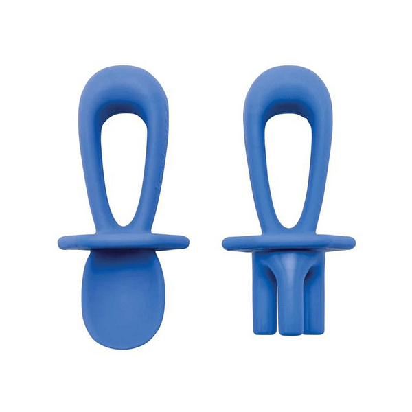 CUBIERTOS ENTRENAMIENTO SILICONA AZUL-TINY TWINKLE