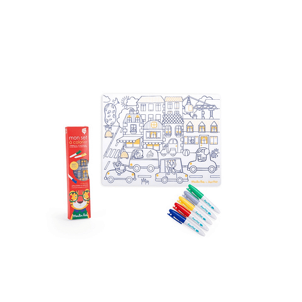 MANTEL SILICONA PARA COLOREAR CON ROTULADORES POPIPOP-MOULIN ROTY