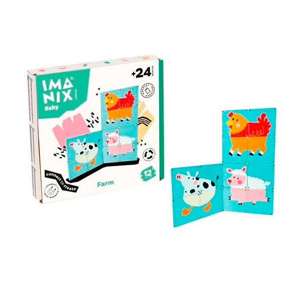 PUZZLE MAGNÉTICO GRANJA BABY 12PCS IMANIX -BRAINTOYS