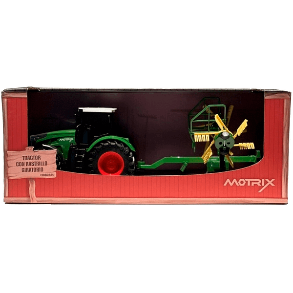 TRACTOR CON RASTRILLO GIRATORIO-MOTRIX