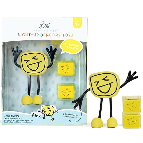Personaje + 2 Cubos luz ALEX Amarillo-GLO PALS