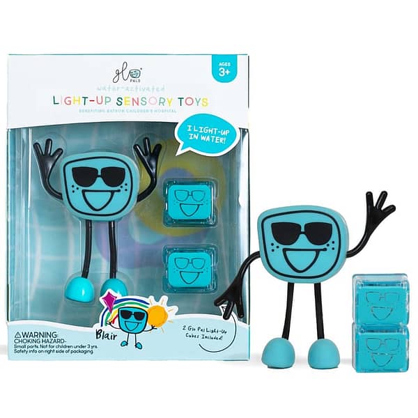 Personaje + 2 Cubos luz AzuL-GLO PALS