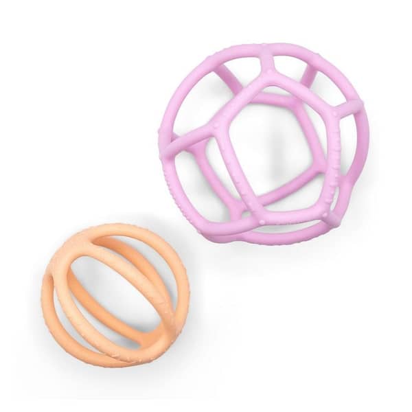 2 PELOTAS SENSORIALES Y MORDEDOR ROSA Y MELOCOTÓN- JELLYSTONE
