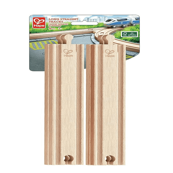 Vías Rectas Largas Pack 4 piezas-HAPE