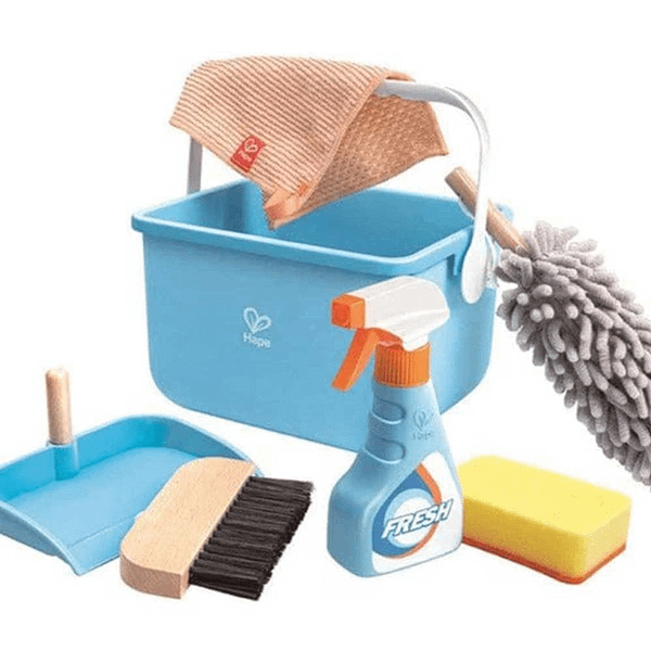 Cubo con accesorios de limpieza-Hape