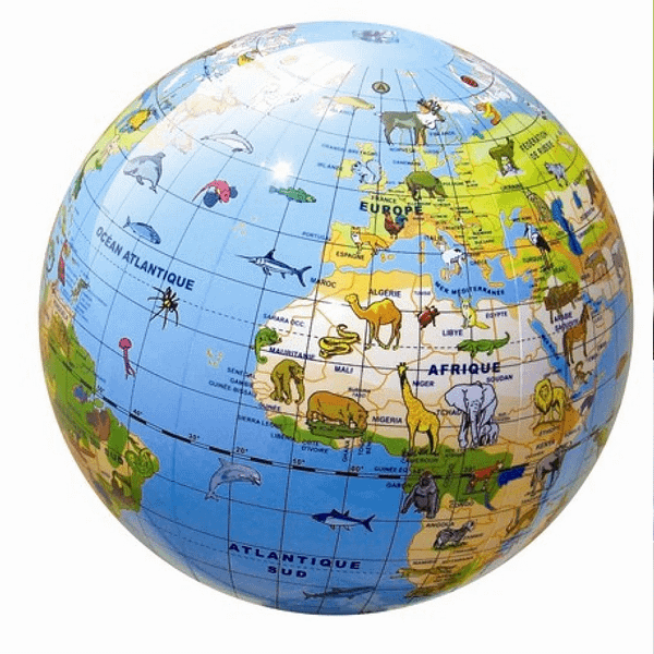 GLOBO TERRAQUEO ANIMALES 30 CM