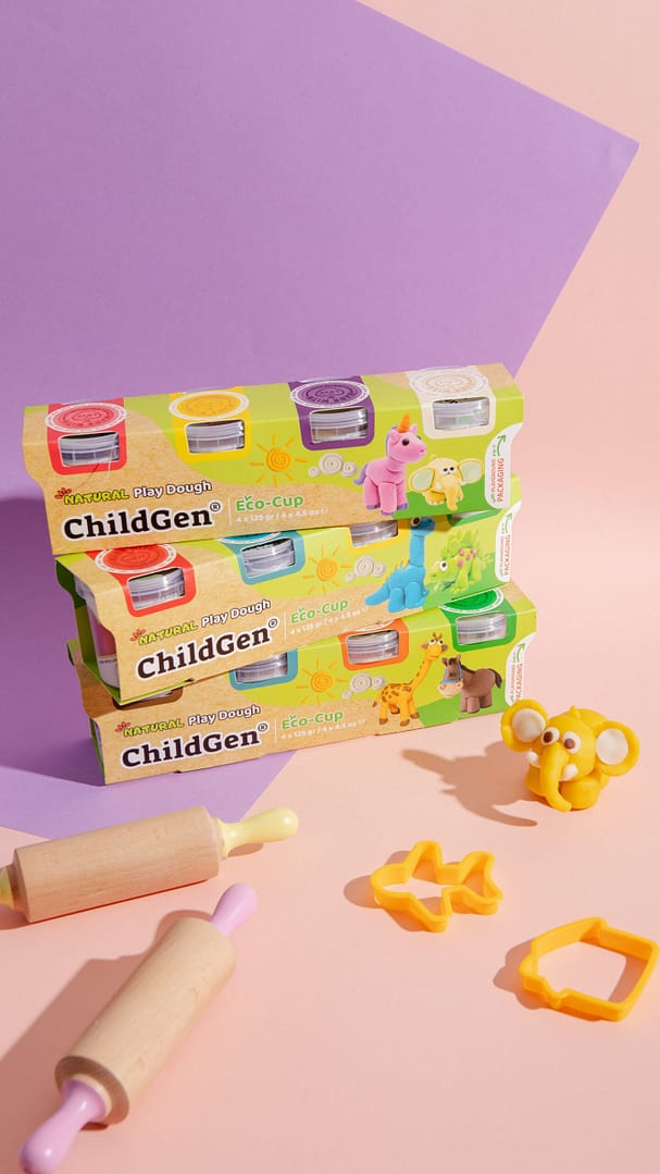 PLASTELINA NATURAL SET ECOCUP DINO-CHILDGEN